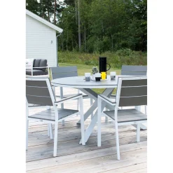 Pyöreä ruokapöytä Venture Home Copacabana 2, Ø140cm, harmaa/valkoinen