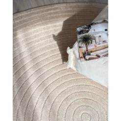 Pyöreä matto Benina Hawaii Circle, sisä- ja ulkokäyttöön, Ø200cm, pellava