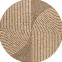 Pyöreä matto Benina Natural Shape, sisä- ja ulkokäyttöön, Ø200cm, ruskea