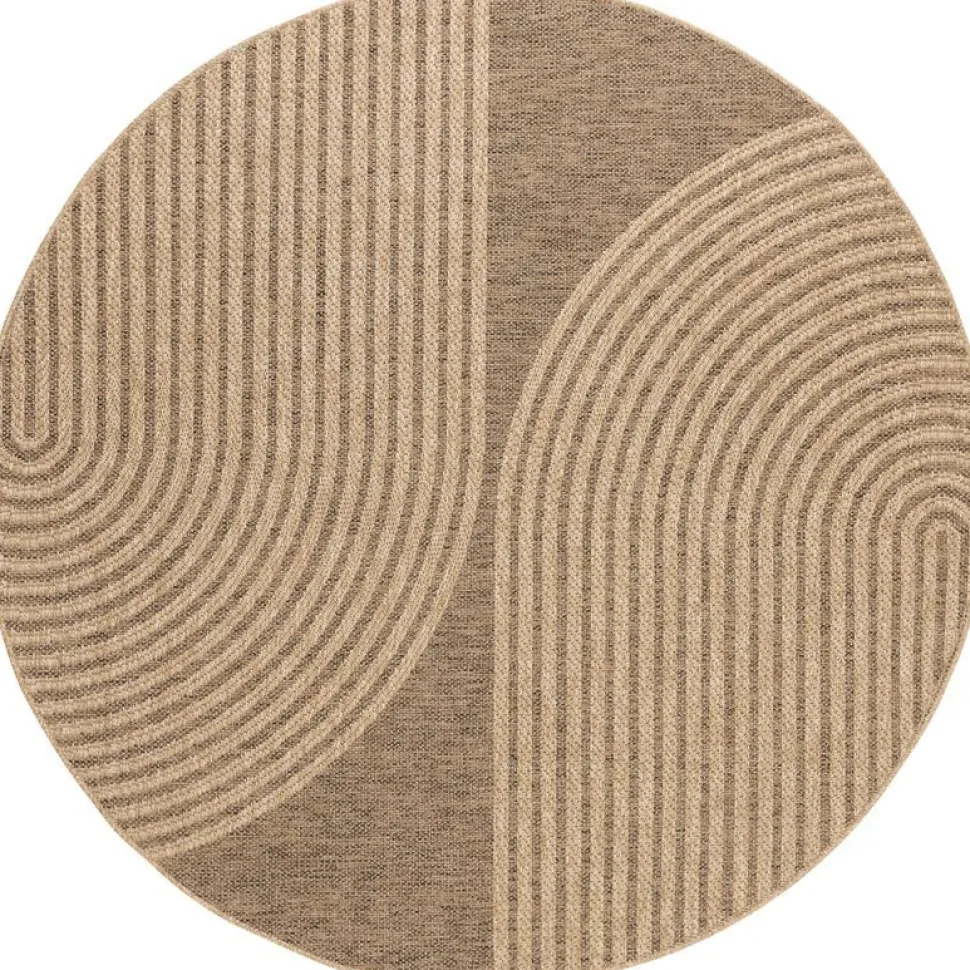 Pyöreä matto Benina Natural Shape, sisä- ja ulkokäyttöön, Ø200cm, ruskea