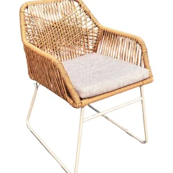 Pyöreä ruokailuryhmä Baltic Garden Palermo pöytä, Ø 130 cm, 4 kpl Seville-nojatuolia