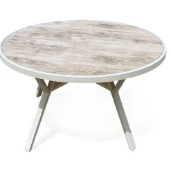 Pyöreä ruokailuryhmä Baltic Garden Palermo pöytä, Ø 130 cm, 4 kpl Seville-nojatuolia