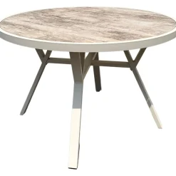 Pyöreä ruokailuryhmä Baltic Garden Palermo pöytä, Ø 130 cm, 4 kpl Seville-nojatuolia