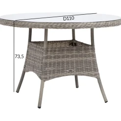Pöytä Home4You TRENTO Ø110xK73,5 cm, vaaleanharmaa