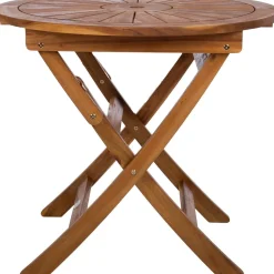 Pöytä Home4You FABIOLA Ø80xK72 cm, akaasia, ruskea