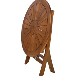 Pöytä Home4You FABIOLA Ø80xK72 cm, akaasia, ruskea