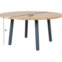 Pöytä Home4You MARLINE Ø160xK76 cm, tiikki, ruskea