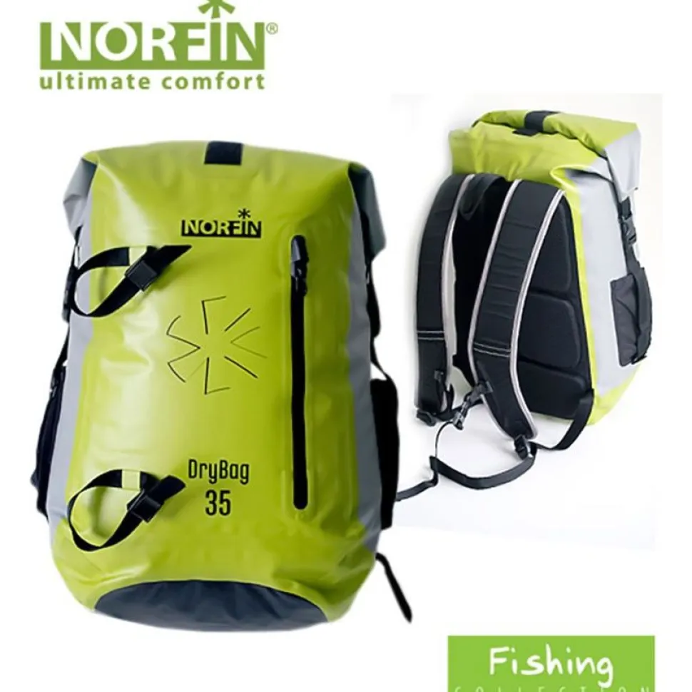 Reppu Norfin Dry Bag 35, vesitiivis, keltainen/musta