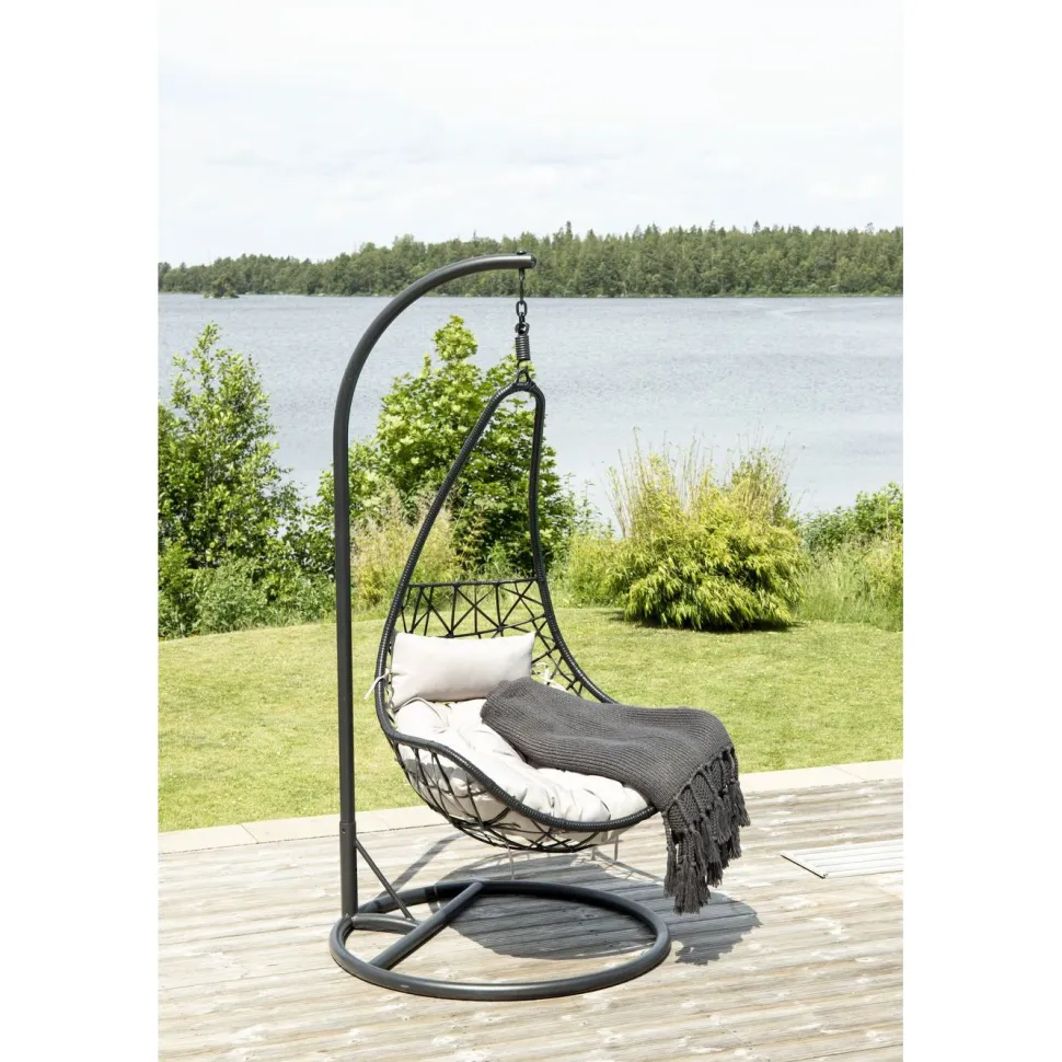 Riipputuoli Venture Home Vide, telineellä, musta/harmaa