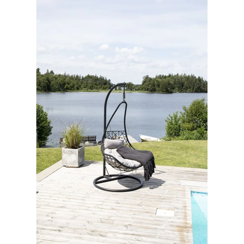 Riipputuoli Venture Home Vide, telineellä, musta/harmaa