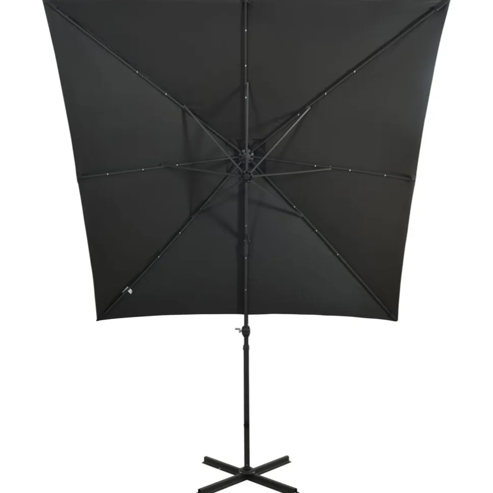 Riippuva aurinkovarjo tangolla ja LED-valoilla 250cm terrakotta