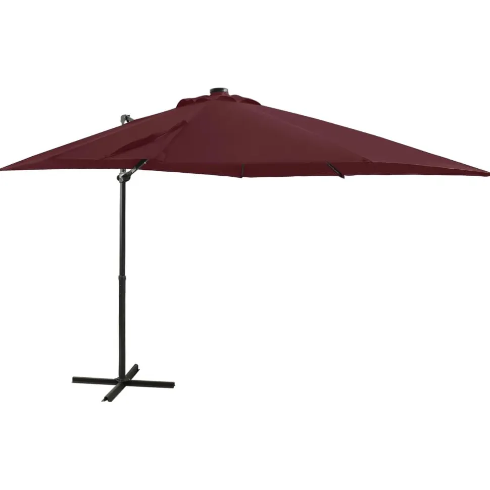 Riippuva aurinkovarjo tangolla ja LED-valoilla 250cm terrakotta