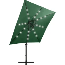 Riippuva aurinkovarjo tangolla ja LED-valoilla 250cm terrakotta