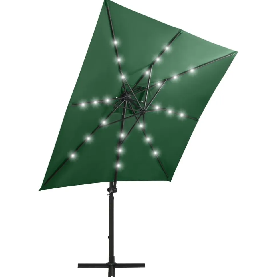 Riippuva aurinkovarjo tangolla ja LED-valoilla 250cm terrakotta