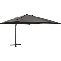 Riippuva aurinkovarjo 2 tangolla ja LED-valoilla 300 cm vihreä