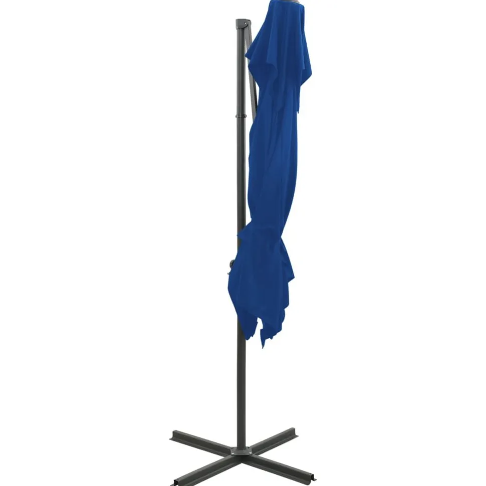 Riippuva aurinkovarjo 2 tuplakatolla 250x250 cm taivaansininen
