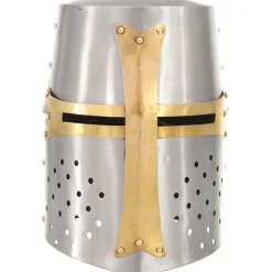 Ristiretkiritarin kypärä antiikki kopio teräs hopea