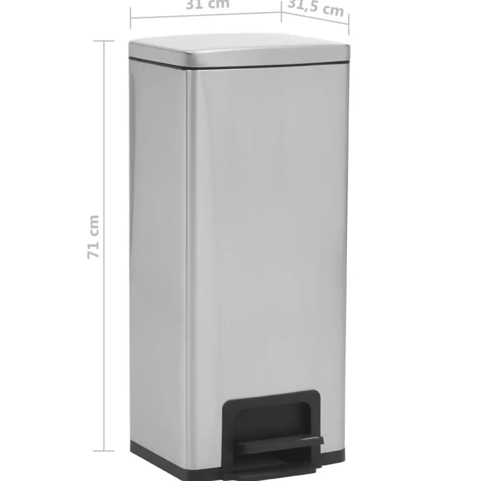 Roskakori polkimella, 30l, ruostumaton teräs, eri värejä