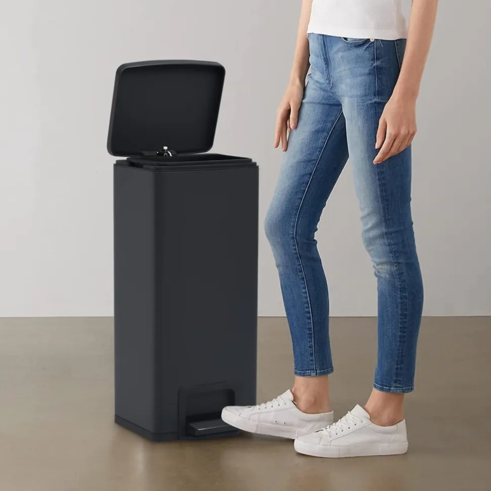 Roskakori polkimella, 30l, ruostumaton teräs, eri värejä