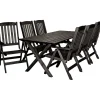 Ruokailuryhmä Baltic Garden Scottsdale 190cm pöytä + 6 tuolia musta