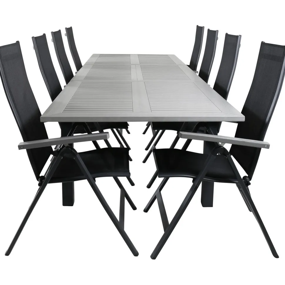 Ruokailuryhmä Venture Home, 224x100cm Albany-pöytä + 8 Albany- tuolia