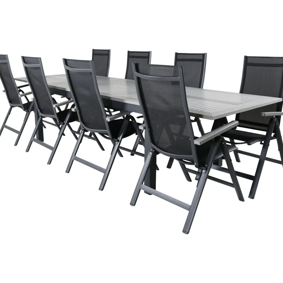 Ruokailuryhmä Venture Home, 224x100cm Albany-pöytä + 8 Albany- tuolia