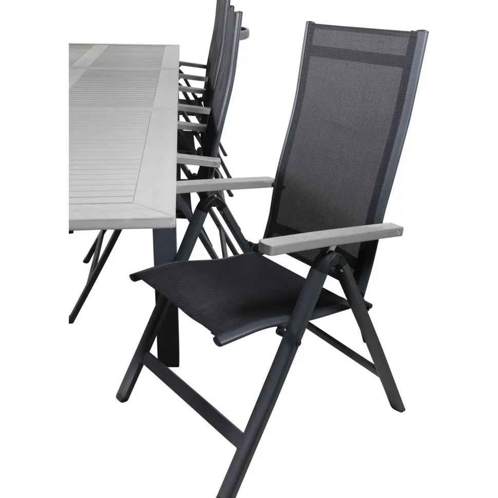 Ruokailuryhmä Venture Home, 224x100cm Albany-pöytä + 8 Albany- tuolia