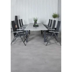 Ruokailuryhmä Venture Home, 224x100cm Albany-pöytä + 8 Albany- tuolia