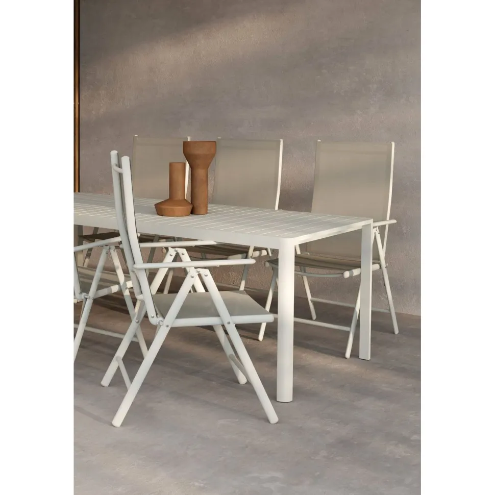 Ruokailuryhmä Venture Home, 200x90cm beige Giardini-pöytä + 4 beigeä Break-tuolia