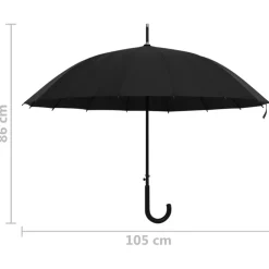 Sateenvarjo automaattinen musta 105 cm
