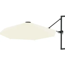 Seinäkiinnitteinen aurinkovarjo metallitangolla 300cm hiekka