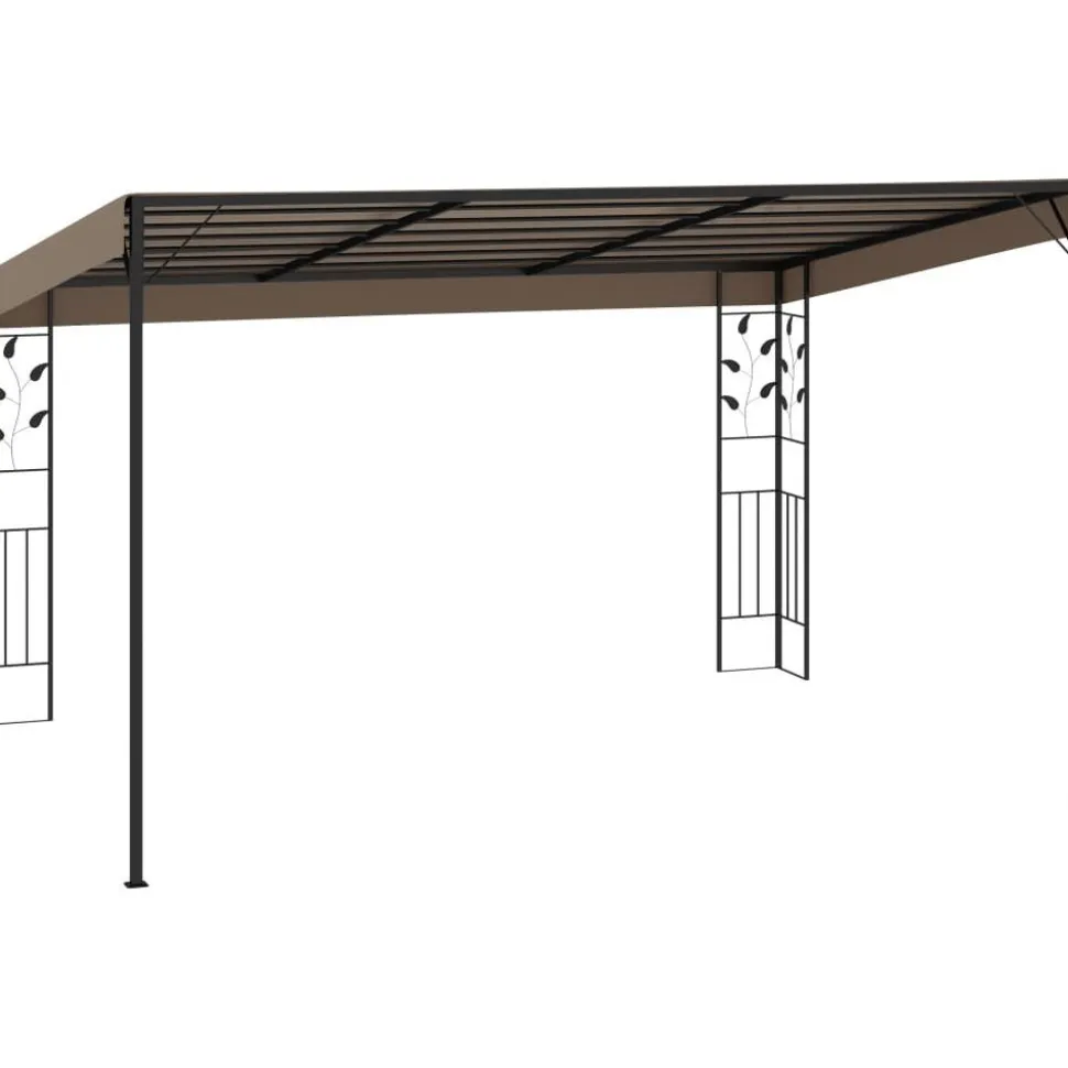Seinään kiinnitettävä huvimaja 4x3x2,5 m harmaanruskea