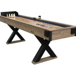 Shuffleboard Nordcore 2-IN-1, sis. 8 nappulaa, vahapullo, harja, 2 pistelaskuria ja keilaussetti, 9`