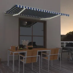 Sisäänkelattava markiisi LED/tuulisensori 300x250cm keltainen/valkoinen