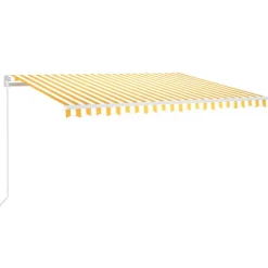 Sisäänkelattava markiisi LED/tuulisensori 300x250cm keltainen/valkoinen