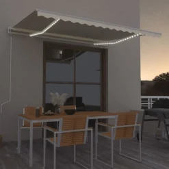 Sisäänkelattava markiisi LED/tuulisensori 300x250cm keltainen/valkoinen