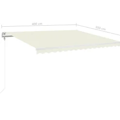 Sisäänkelattava markiisi LED/tuulisensori 300x250cm keltainen/valkoinen