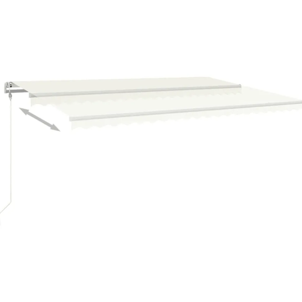 Sisäänkelattava markiisi LED/tuulisensori 300x250cm keltainen/valkoinen