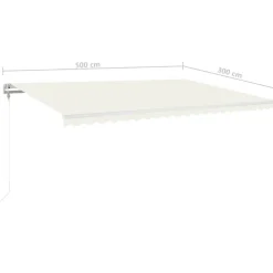 Sisäänkelattava markiisi LED/tuulisensori 300x250cm keltainen/valkoinen