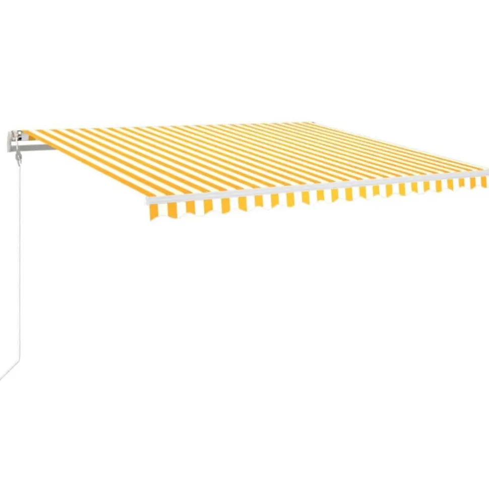 Sisäänkelattava markiisi LED/tuulisensori 300x250cm keltainen/valkoinen
