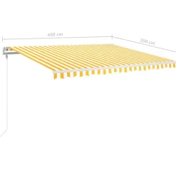 Sisäänkelattava markiisi LED/tuulisensori 300x250cm keltainen/valkoinen