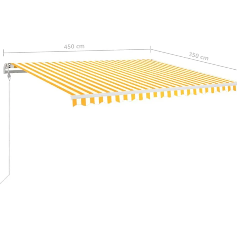 Sisäänkelattava markiisi LED/tuulisensori 300x250cm keltainen/valkoinen
