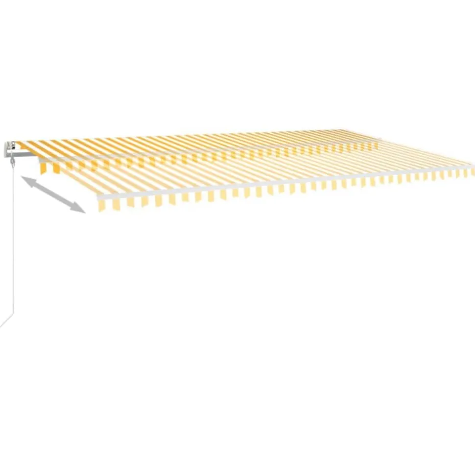 Sisäänkelattava markiisi LED/tuulisensori 300x250cm keltainen/valkoinen