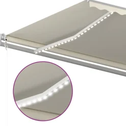 Sisäänkelattava markiisi LED/tuulisensori 300x250cm keltainen/valkoinen