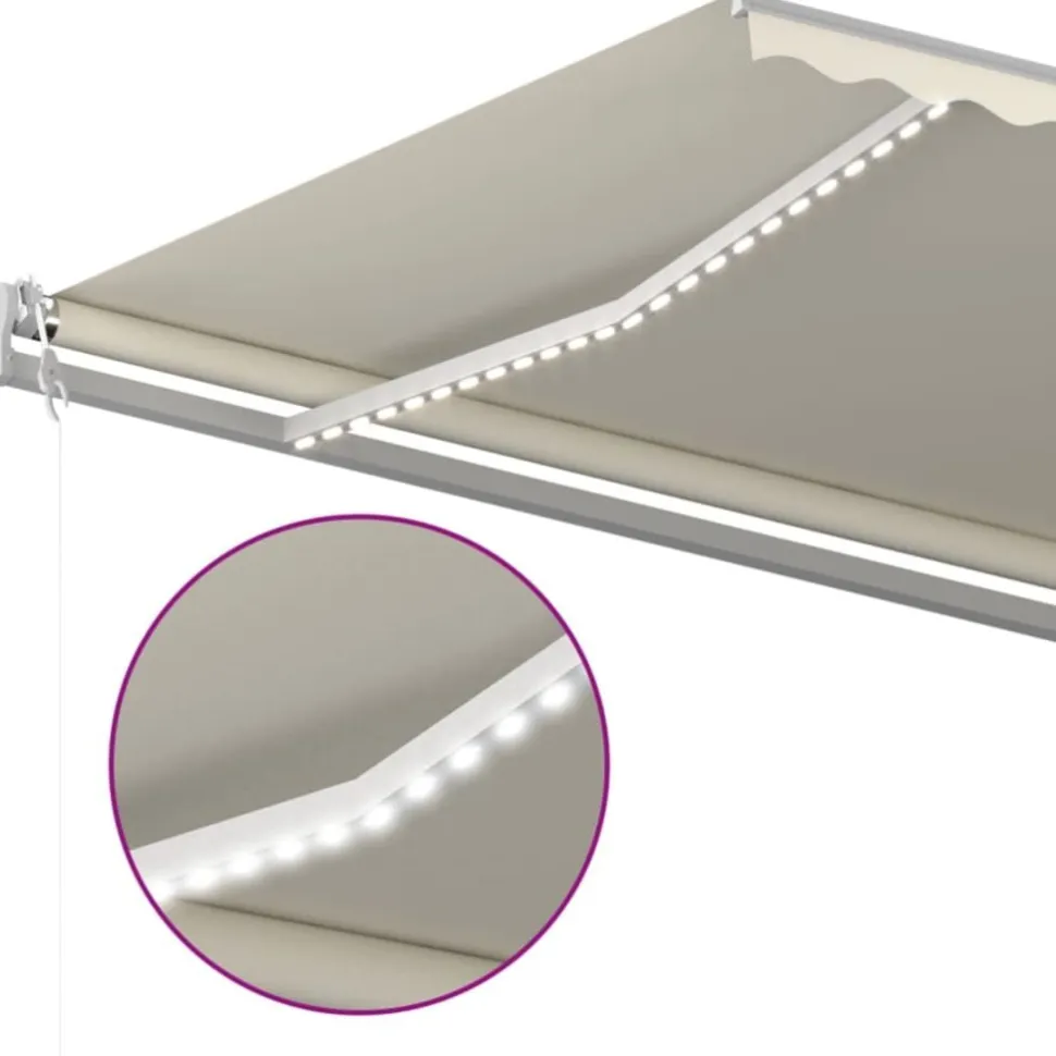 Sisäänkelattava markiisi LED/tuulisensori 300x250cm keltainen/valkoinen