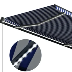 Sisäänkelattava markiisi LED/tuulisensori 300x250cm keltainen/valkoinen