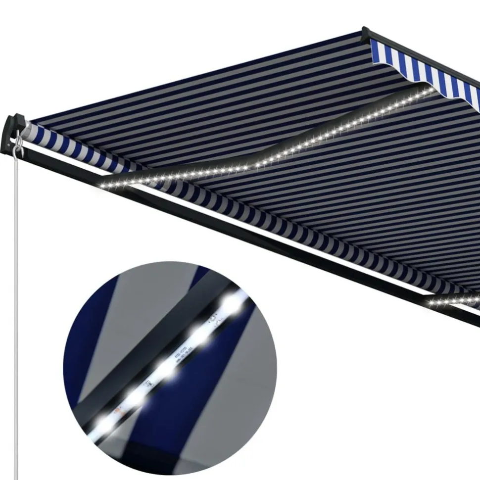 Sisäänkelattava markiisi LED/tuulisensori 300x250cm keltainen/valkoinen