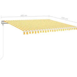 Sisäänkelattava markiisi LED/tuulisensori 300x250cm keltainen/valkoinen