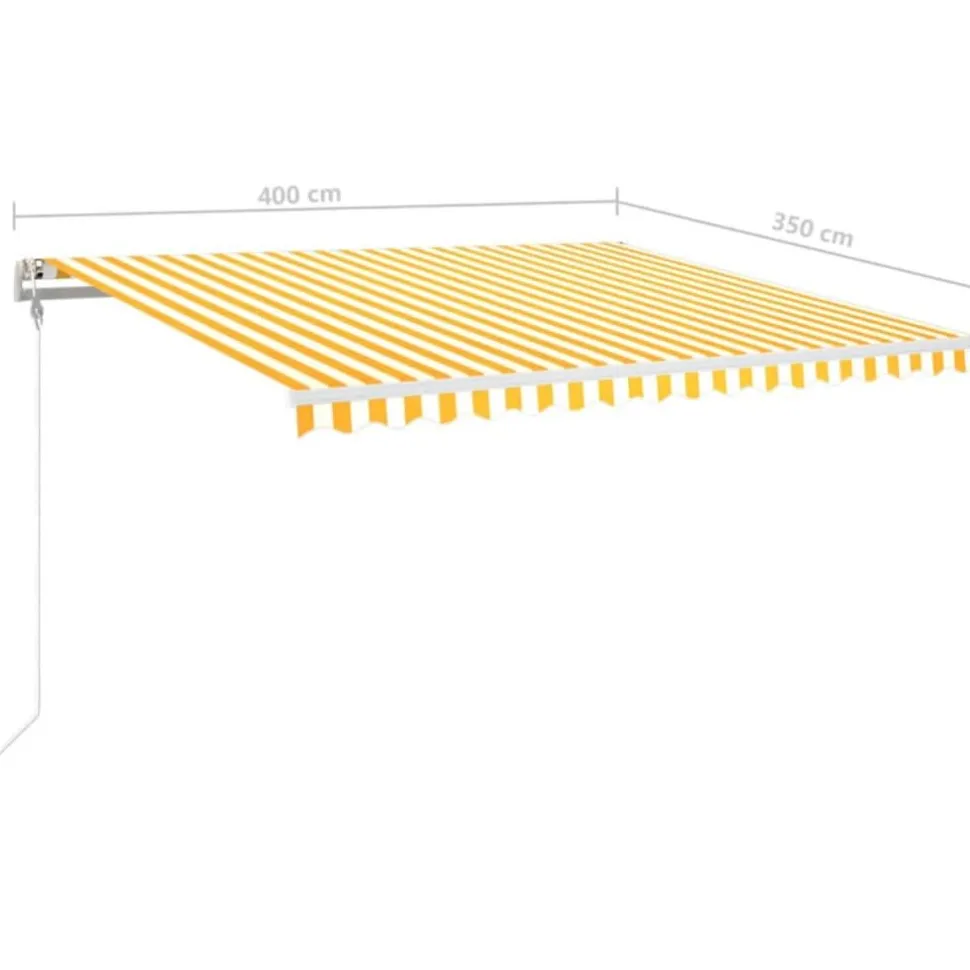 Sisäänkelattava markiisi LED/tuulisensori 300x250cm keltainen/valkoinen