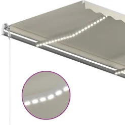 Sisäänkelattava markiisi LED/tuulisensori 300x250cm keltainen/valkoinen